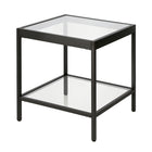 Hudson&Canal - Table d'appoint carrée Alexis de 50 cm de largeur par - Bronze noirci-Le dessus a une capacité de poids de 30 lb, l'étagère peut supporter 20 lb