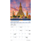 DateWorks - Calendrier Mural de 16 Mois Destinations Exotiques 2025 - 12 po x 12 po - Bilingue-13 images de haute qualité imprimées sur du papier Premium.