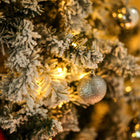 HOMCOM - Sapin de Noël artificiel floqué de neige de 1 - 8 m à LED blanc chaud-Longueur du cordon : 5ft 