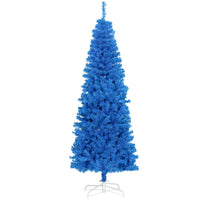 HOMCOM - Sapin de Noël artificiel de 6 pi avec ouverture automatique - Bleu-Arbre de Noël artificiel de style réaliste 