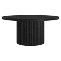Hudson&Canal - Table basse ronde Rollan 32" de largeur - Grain noir-Un design contemporain moderne pour votre salon, votre bureau et plus encore