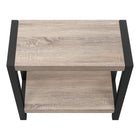 Monarch Specialties - 2083 Table D'Appoint - 22 po H/Taupe Fonce/Metal Noir-Dimensions du produit: 22 po H x 23,75 po L x 11,75 po P