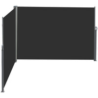 Outsunny - Store latéral double rétractable - noir-Stores latéraux doubles flexibles pour une utilisation en extérieur
