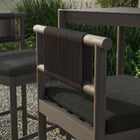 Modway - Eleni Terrasse extérieure Bois de teck Tabourets de bar Ensemble de 2 - Gris silex-Siège à lattes