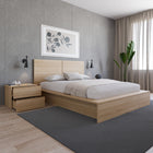 Nexera - Table de nuit à 2 tiroirs James, Chêne Blond Naturel-Conçu et fabriqué au Canada avec des panneaux de particules et des matériaux MDF certifiés CARB II/FSC. Assemblage requis