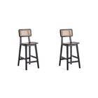 Manhattan Comfort - Versailles tabouret de comptoir style industriel chic 15,75" - noir et cannage naturel - lot de 2-Moderne - industrie chic canne comptoir tabouret comptoir parfait hauteur de comptoir bar et îlots. Ensemble de 2