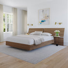 Nexera - Tête de lit panoramique queen, Noyer-Donne un look contemporain à votre chambre à coucher avec ses lignes droites modernes et son fini noyer très tendance