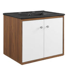 Modway - Transmit 24" Vanité de salle de bain murale - Blanc Noir-Assemblée requise