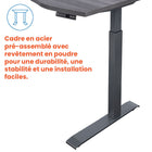 Motionwise - Bureau courbé ergonomique série M3 PRO Motionwise, 30 po x 60 po, électrique assis-debout, double moteurs - Gris Rustique-9