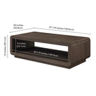 Hudson&Canal - Table basse rectangulaire Lonni de 119 cm de large, chêne brun-Nettoyer avec un chiffon doux et sec, sans produits chimiques agressifs ni produits de nettoyage abrasifs