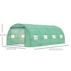 Outsunny serre tunnel à pied 19 pi x 10 pi x 6,6 pi- Porte zippée et fenêtres enroulables pour la ventilation

