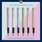 Waterman - Stylo plume Allure - finition laquée pastel mat - couleur peut varier - plume fine - encre bleue-Plume en acier robuste ciselée pour des travaux d’écriture réguliers au quotidien