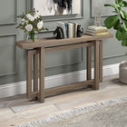 Hudson&Canal - Console Breslow 55" L - Chêne gris vieilli-Fini en chêne gris vieilli aspect bois