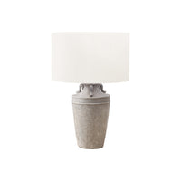 Monarch Specialties - Luminaire - 28 po H Lampe De Table - Céramique Gris - Abat-Jour Ivoire / Crème - Transitionnel-Cette élégante lampe de table de 28 pouces de haut est dotée d'une base en céramique gris de haute qualité avec des poignées sur le dessus de la finition texturée et vieillie, ce qui en fait un accent élégant et à la mode pour votre salon, votre chambre à coucher ou votre bureau à domicile
