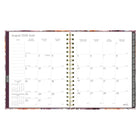 Blueline - Agenda Mensuel 17 Mois D’Août À Décembre - 9 1/4 po H x 7 1/4 po l - Motif Floral - Bilingue-Présentation hebdomadaire lignée