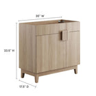 Modway - Miles 36" Armoire de toilette de salle de bain (lavabo non inclus) - Chêne-Portes articulées
