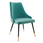 Modway - Adorn Performance Velvet Fauteuil d’appoint de salle à manger Ensemble de 2 - Sarcelle-Tissu résistant aux taches durable