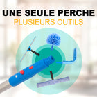 Gritt Commercial - Ensemble de nettoyage de vitres - Raclette pivotante de 14 po - Manche télescopique de 20 po - Lot de 2-Matériau du manche : aluminium