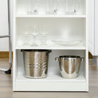 HOMCOM - Table de bar avec 4 étagères de rangement - gris-Assemblage requis 