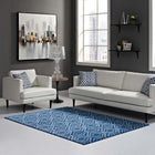 Modway - Frame Treillis marocain de transition Tapis de 5 pi l x 8 pi L - Bleu marocain et bleu clair-Tissage serré à poil bas