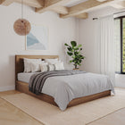 Nexera - Tête de lit double effet de planches, Noyer-5