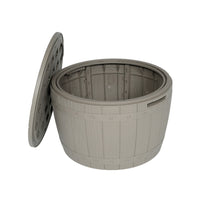 Dura Housewares - boite de rangement rond Nova - gris-3-en-1 : rangement, sièges et table
