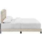 Modway - Amelia Tissu rembourré Lit Queen, Beige-Cadre en bois/lattes LVL/Tête de lit en MDF