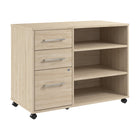 Bush Business Furniture - Hustle - Armoire de rangement de bureau avec roulettes, orme naturel (HUF140NE)-L'armoire de rangement de bureau présente une solution d'organisation idéale pour les petites et moyennes entreprises et les professionnels travaillant à domicile