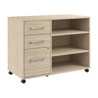 Bush Business Furniture - Hustle - Armoire de rangement de bureau avec roulettes, orme naturel (HUF140NE)-L'armoire de rangement de bureau présente une solution d'organisation idéale pour les petites et moyennes entreprises et les professionnels travaillant à domicile