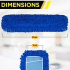 Gritt Commercial - Tête de vadrouille à poussière en microfibre bouclée - 36 po x 5 po - Bleu - Paquet de 12-Nettoie plusieurs surfaces : la tête de vadrouille en microfibre couvre une grande surface et est conçue pour laisser tous les planchers propres et sans stries