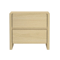 Manhattan Comfort - Linda 24" Table de nuit moderne à 2 tiroirs - Chêne naturel-Table de nuit moderne parfaite pour la chambre