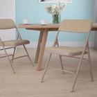 Flash Furniture – Chaise pliante HERCULES en métal à 3 barreaux et à 2 pivots, siège en vinyle beige (HAMC309AVBGE)-Composants en acier riveté