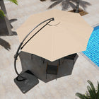 Lausaint - Parasol déporté de 3,35 m avec base - Beige-6