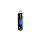 Clé USB 3.0 Transcend JetFlash 790 - 16 Go - Noir/Bleu-Conception sans capuchon avec connecteur USB coulissant