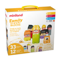 Miniland Educational - Blocs de diversité familiale-Jouet d'apprentissage social et émotionnel