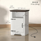 HOMCOM - Table d’appoint - blanc - lot de 2-Design de porte de grange avec une poignée élégante pour renforcer le charme rustique 