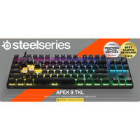 SteelSeries - Clavier de jeu optique filaire Apex 9 TKL avec technologie Rapid Trigger - Noir-Interrupteurs optiques optipoint: Interrupteurs optiques sur mesure avec activation 33 % plus rapide et absence totale de rebond