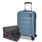 Roots - Chalet 19 po Valise de cabine rigide - Bleu Brumeux-Équipé d'une serrure intégrée approuvée par la TSA pour une sécurité accrue