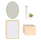U Brands - Trousse d’accessoires magnétiques pour casier Urban Garden, 5 unités-Un design élégant avec accessoires en bois raffinés et détails bohèmes couleur sauge, idéal pour décorer un casier