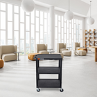 Luxor - Chariot utilitaire polyvalent à trois plateaux plats de 34" H Luxor TUFFY - 24" L x 18" P - noir-7