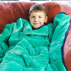Bouncyband - Couverture sensorielle lestée en polaire douce de 7 lb pour enfants, 56" x 36"-POLYVALENT : Peut être posé sur les épaules et le dos, sur les genoux ou sur le ventre pour lire, étudier ou se détendre