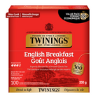 Twinings - Sachets de thé noir Goût Anglais - paquet de 100-Préparé avec des thés noirs soigneusement sélectionnés et mélangés pour créer une saveur douce et corsée