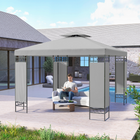 Outsunny - Pavillon à auvent 10 pi l x 10 pi L - pavillon d’extérieur à double toit - gris clair-Le grand espace accueille confortablement 10 personnes, assurant un confort spacieux