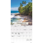 DateWorks - 2026 Mini Calendrier Mural 16 Mois - 7 po x 7 po - Des Plages - Bilingue -Scénique