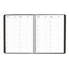 Brownline - 2027 agenda mensuel 14 mois Brownline couverture souple – 11 po x 8 1/2 po – noir-Calendrier du mois passé, courrant et des 4 mois suivants sur chaque page double