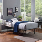 Modway - Horizon Acier inoxydable Cadre de lit simple, Brown-Cadre en acier inoxydable robuste