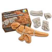 Yellow Door - YUS1227 Creusez et découvrez - Ankylosaure et Tyrannosaure Rex-Pièces de squelette tactile qui s'emboîtent pour créer deux dinosaures emblématiques : le puissant Tyrannosaurus rex et l'ankylosaure blindé.