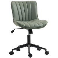 HOMCOM - Chaise d’ordinateur pivotante à 360-degrés sans accoudoirs - vert foncé-Tissu microfibre respirant et résistant avec mousse haute densité pour un confort frais