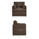 Modway - Wellfleet Slipcover Mélange de lin Fauteuil - Cacao-Tissu en mélange de lin