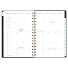AT-A-GLANCE- Agenda hebdomadaire/mensuel Signature 2027 - 8 1/2 po H x 5 3/8 po l - noir - bilingue-Couverture en similicuir noir avec estampage métallique